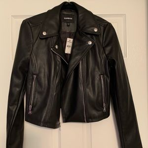 ✨SOLD✨Express cropped Moto leather jacket